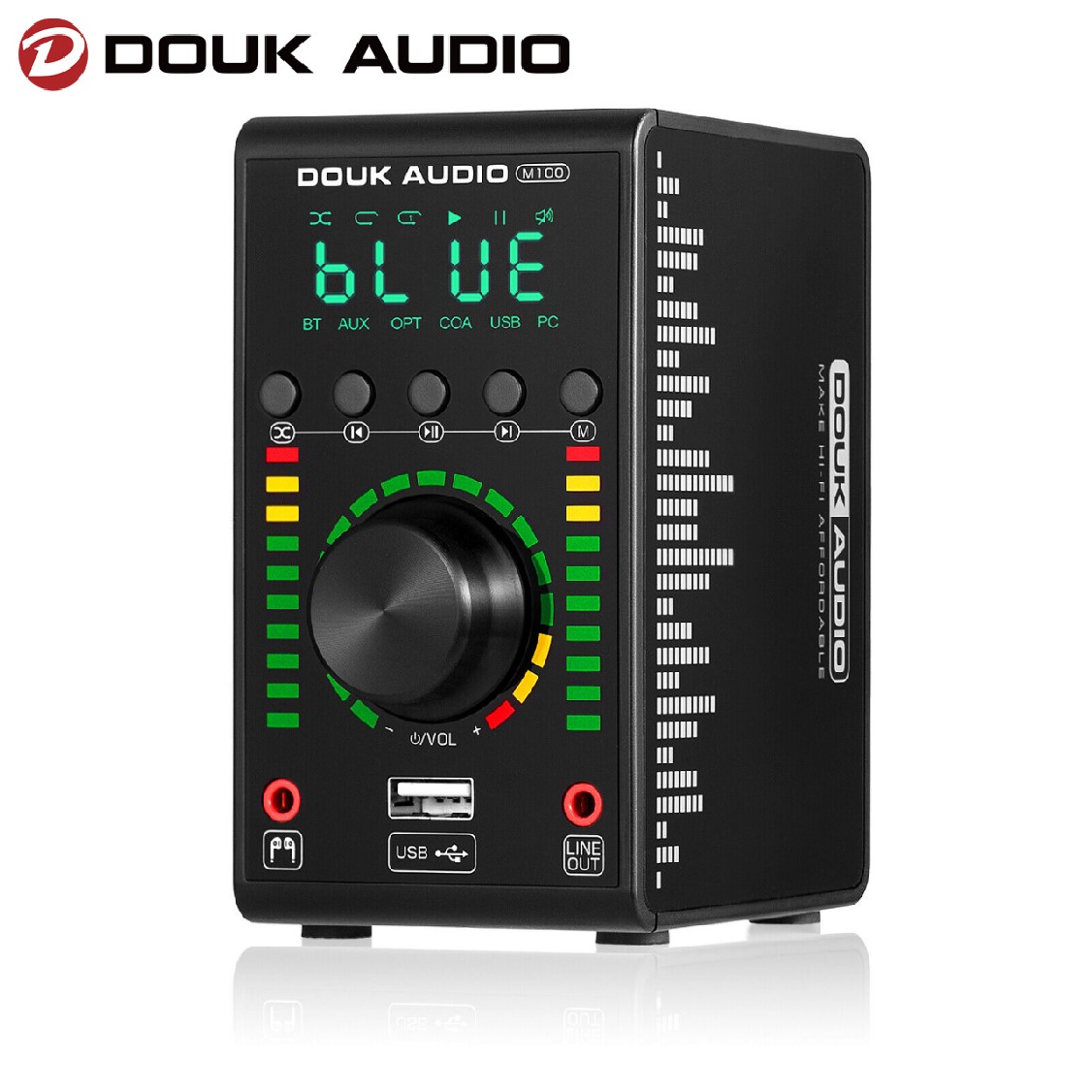 Douk Audio Mini Digital Amplifier COAX / OPT Integrated Bluetooth 5.0 Amp Home/Car/Marine Audio Amp USB Player 24B/192K. 