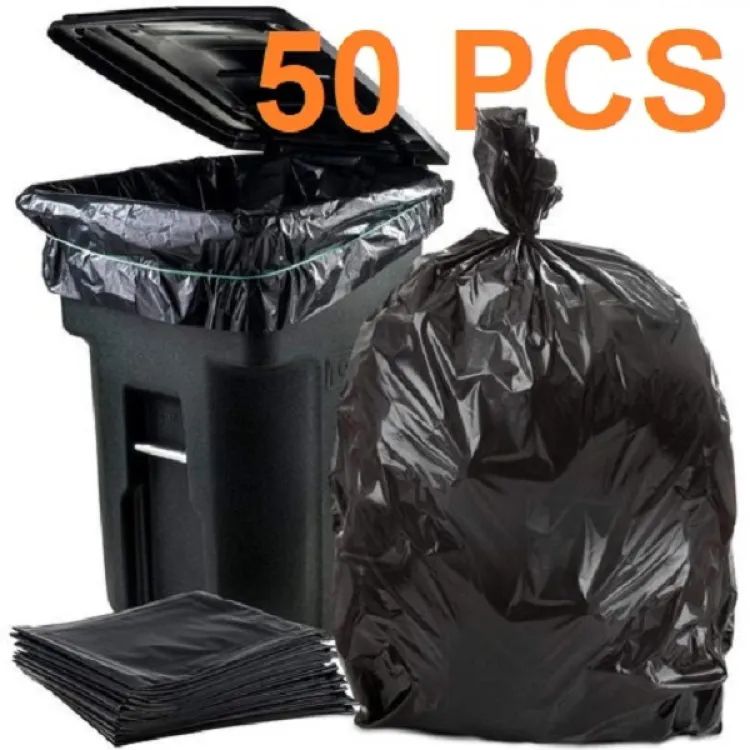 BLACK (24" X18") 50PCS Trash Bag / Poly Bag / Garbage Bag / Moyla Felar Bag / Polibag