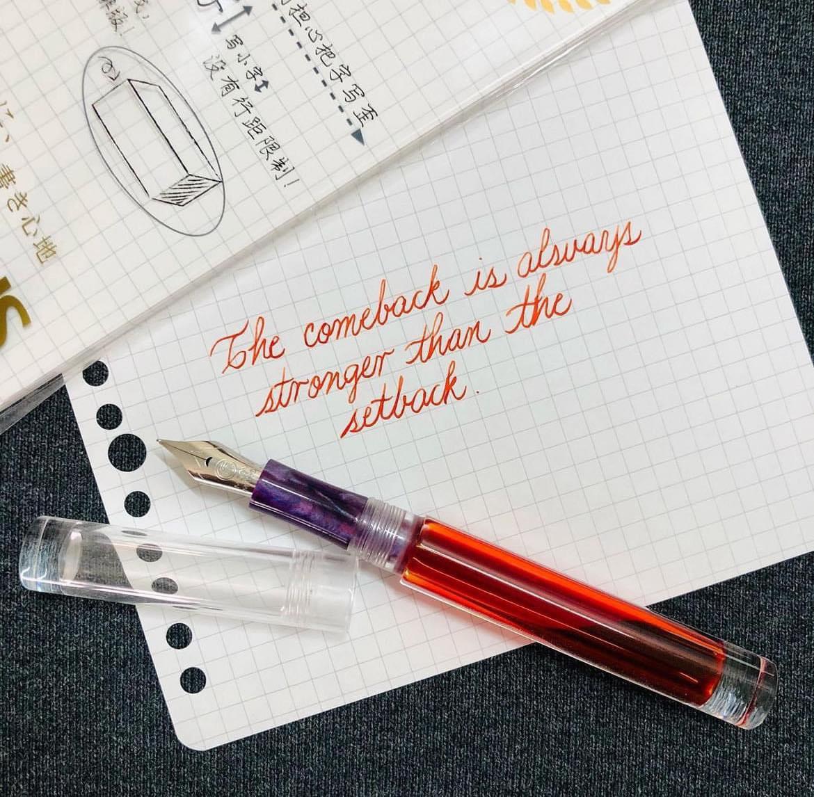 Moonman C1 EF Nib Transparent Large-capacity Eyedropper Fountain Pen with A Converter Gift Set