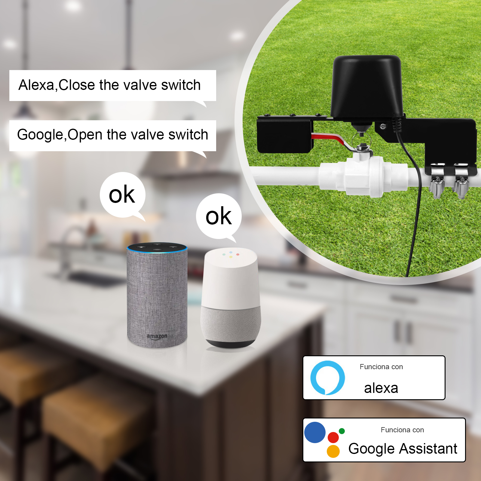 Tuya WiFi Zigbee Automatic Gas Water Heater Valve Controller Smart Home Remote Control Manipulator Work With Alexa Google Home. 