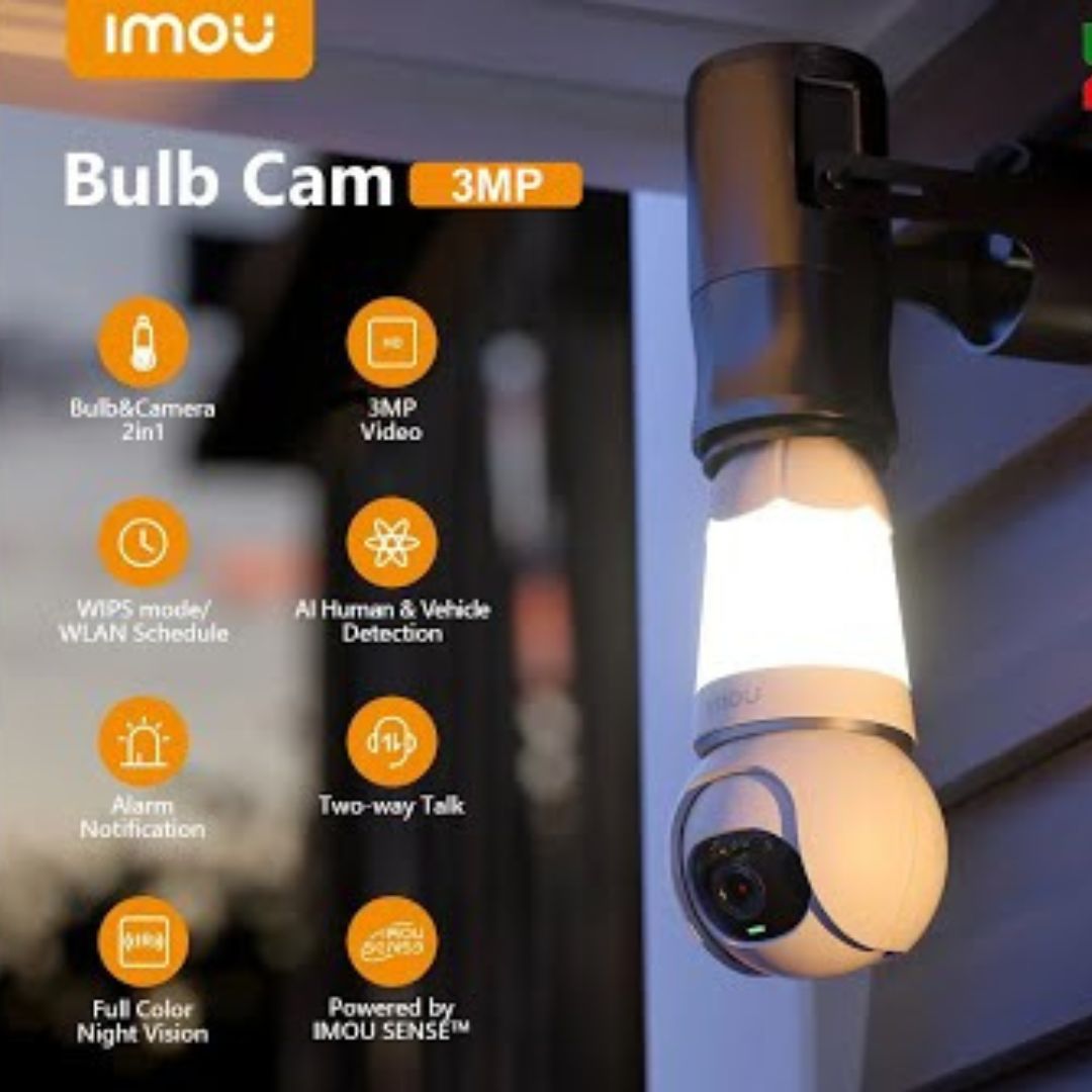 Dahua Imou Bulb Cam 3mp Super Wide Angle IPC-S6DP-3MOWEB (2.8mm) Wi-Fi Dome IP Camera. 