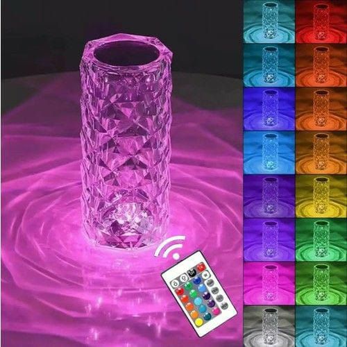 Rechargeable 16 Colour Crystal Daimond Table Lamp