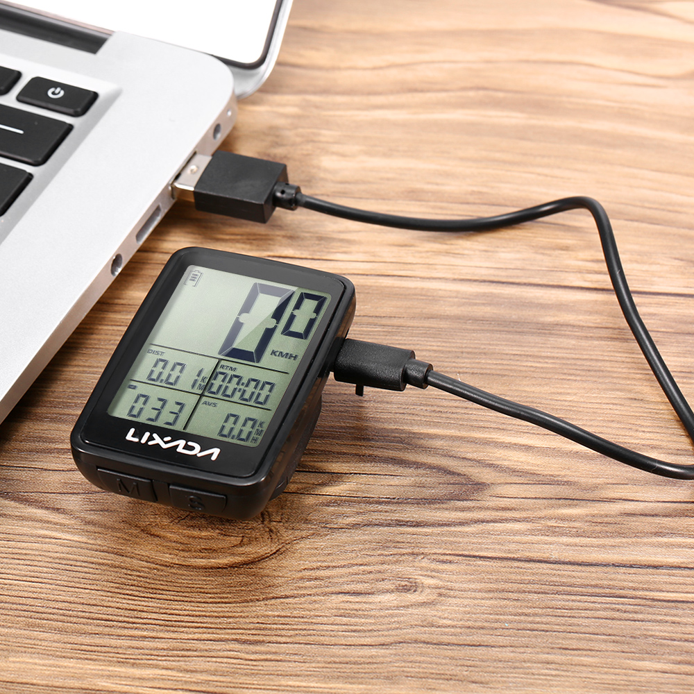 LIXADA BKV-1206 Wireless Bike Speedometer USB Rechargeable Bike Cycling Computer Bicycle Speed Meter Odometer Bicycle Computer. 