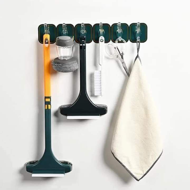 Transparent wall Hooks Without Drill Hanger 6 Piece. 