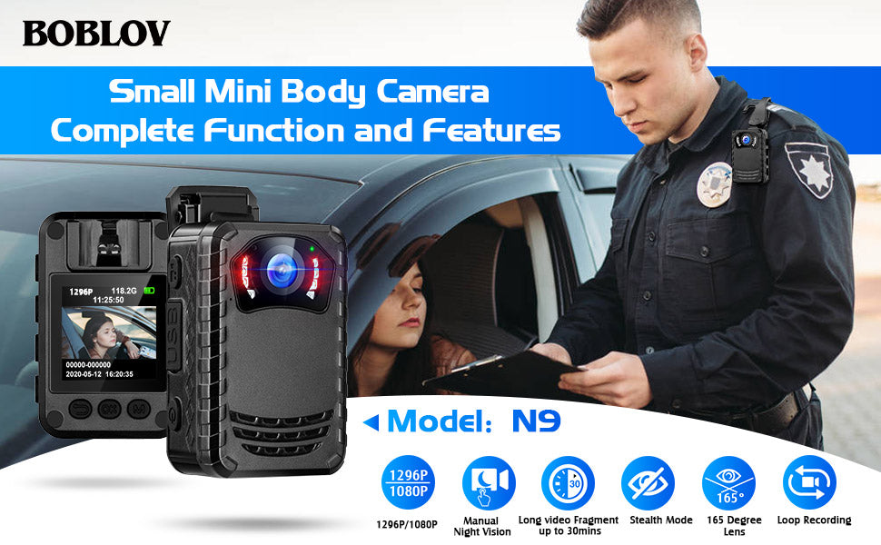 BOBLOV N9 HD1296P Body Camera with 8-Hour Recording Capacity 100%original