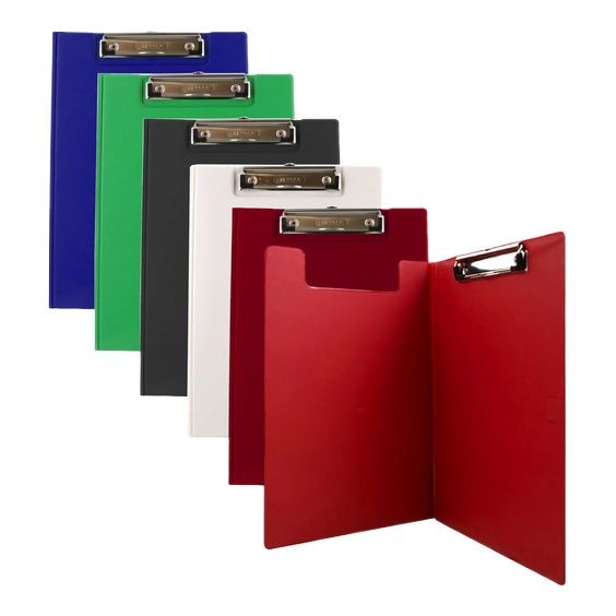 Premium PVC Double Clip Board Folder(Random Color)