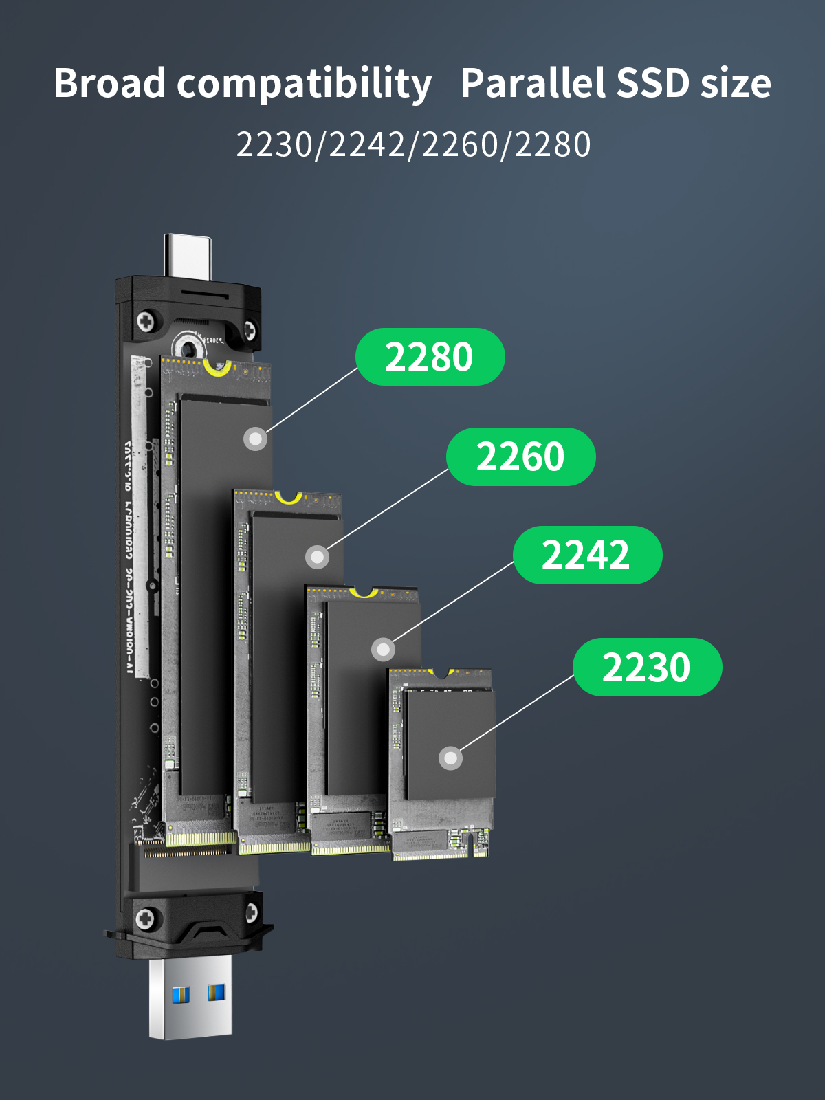 Lemorele M2 SSD Case M.2 NVMe SATA SSD Enclosure Adapter 10Gbps USB 3.1 Gen2 USB C External Enclosure Supports M and B&M Keys. 