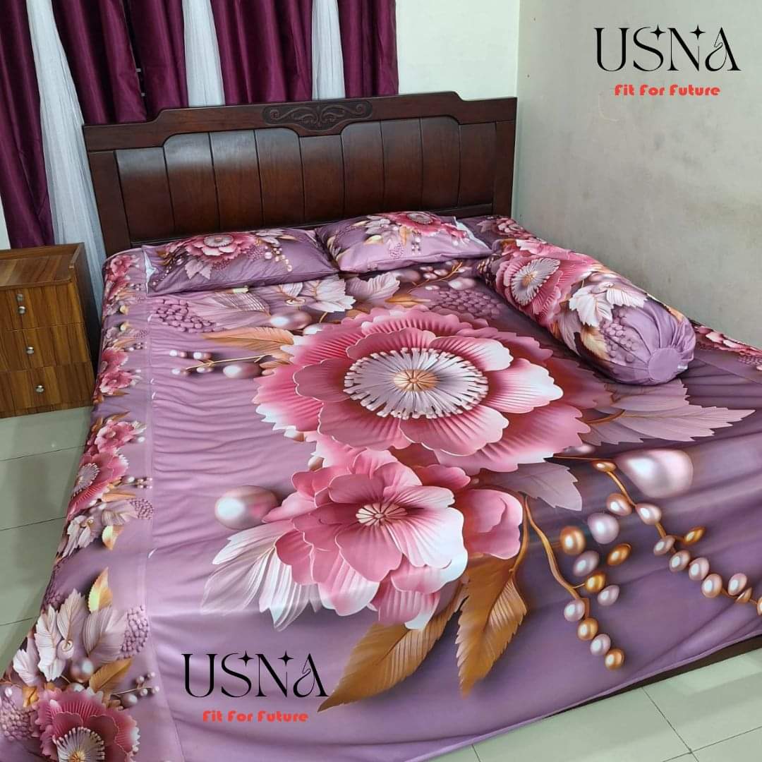Premium king size 3D design bed sheet. 