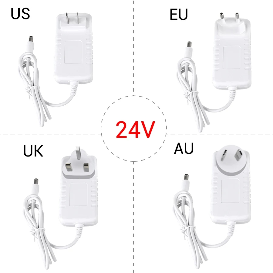 Real Power DC 24V 12V 1A 2A 3A Power Supply DC 12 24 V Volt Output Interface 5.5mm*2.1mm Power Adapter EU US UK AU Plug. 