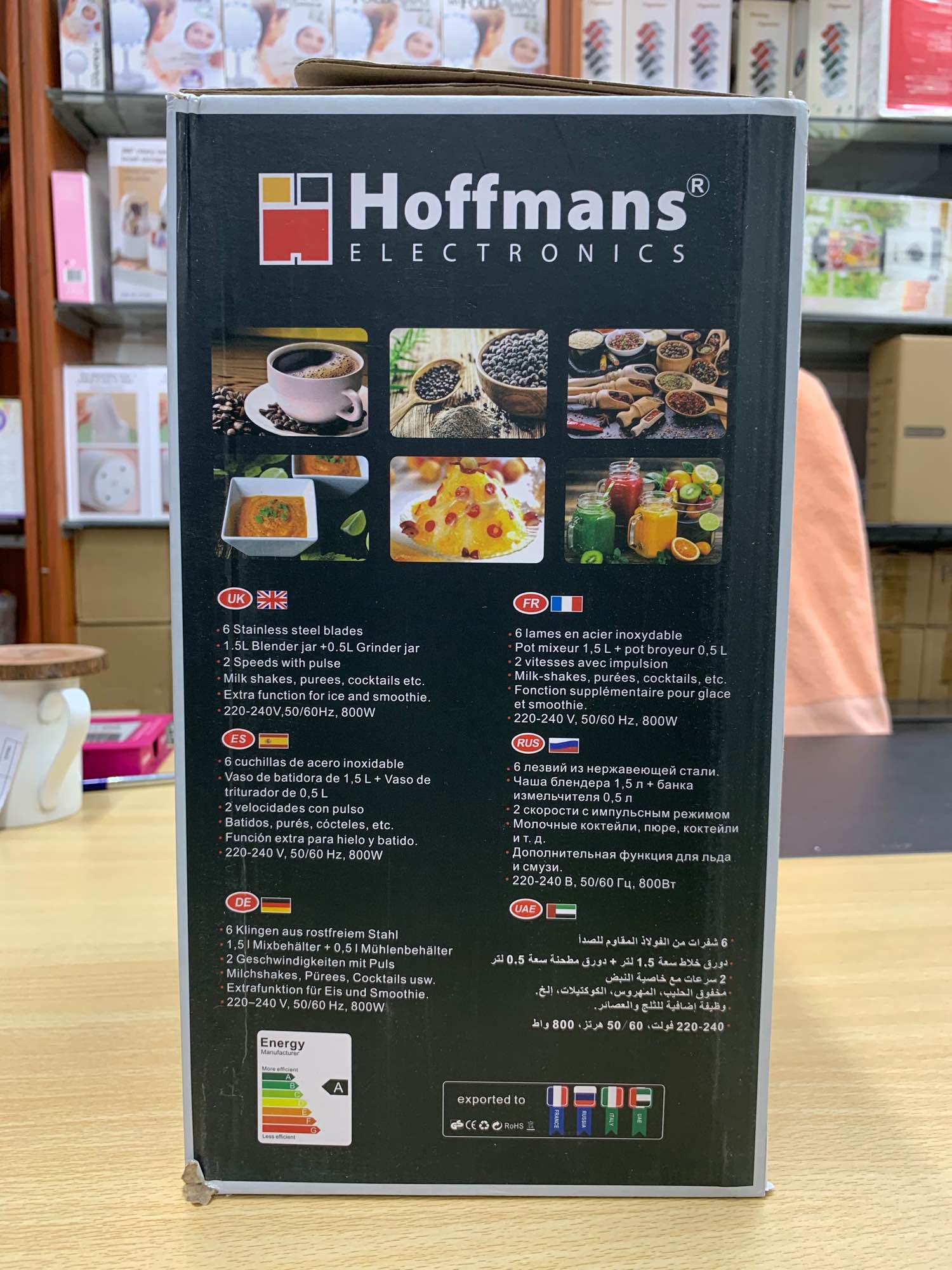 Hoffmans  ELECTRONICS BLENDER & DRY GRINDER HIGH SPEED AND POWERFUL MOTOR Model: HM-920  2 IN 1  thickened glass jar  Hoffmans  POWER  800W   Hoffmans Drinking quality life. 