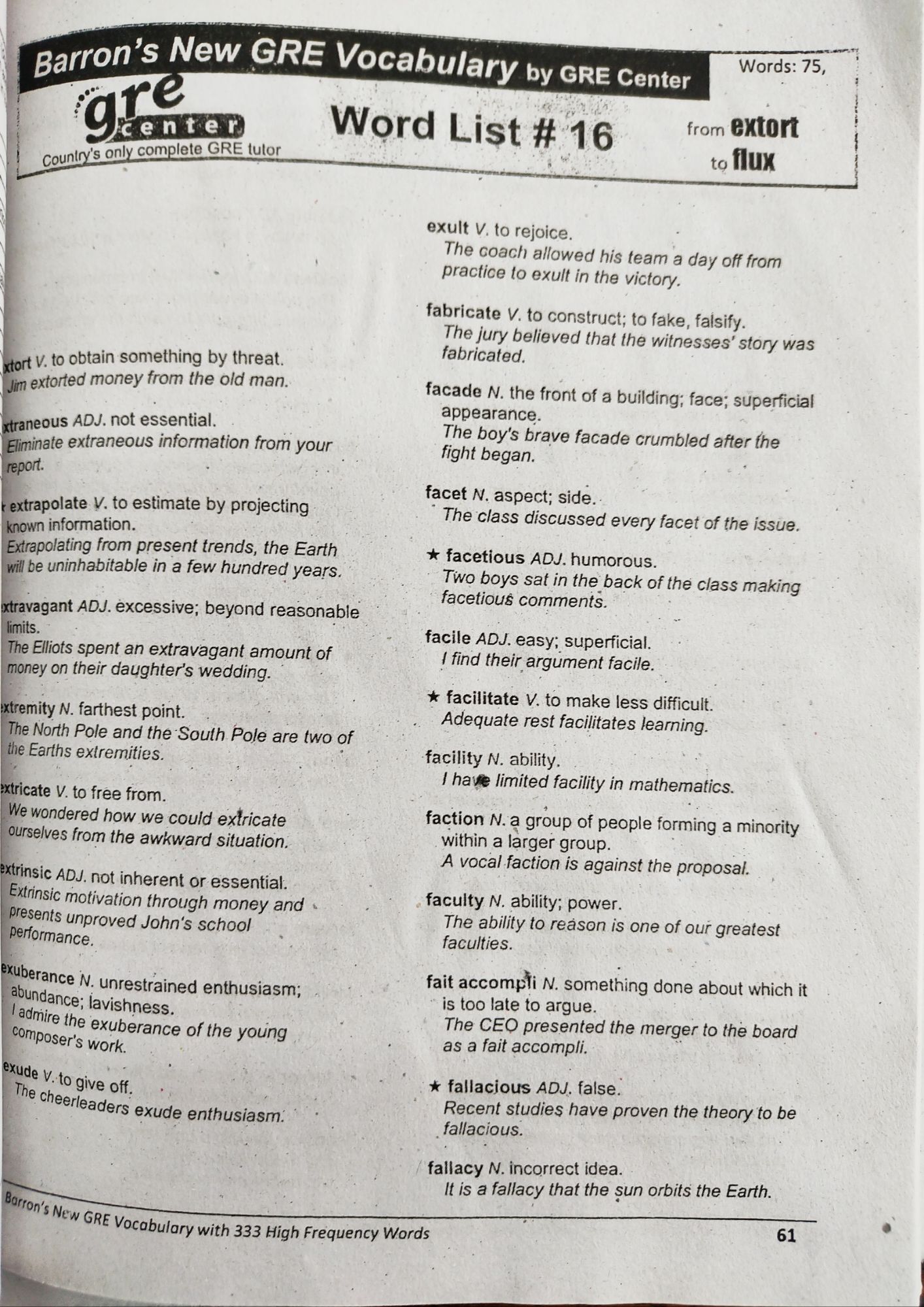 BARRON'S NEW GRE VOCABULARYplus(333 High Frequency). 