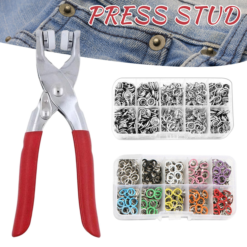 50/100pcs Metal Snaps Buttons With Fastener Pliers Press Tool Kit DIY Craft Sewing Button Thickened Snap Fastener For Clothes