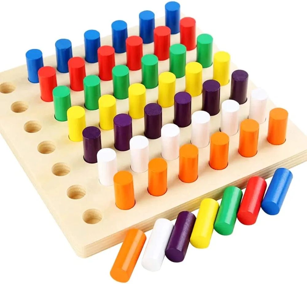 Seven Moon Stacking and Sorting: Colour Recognition Education Wooden ...