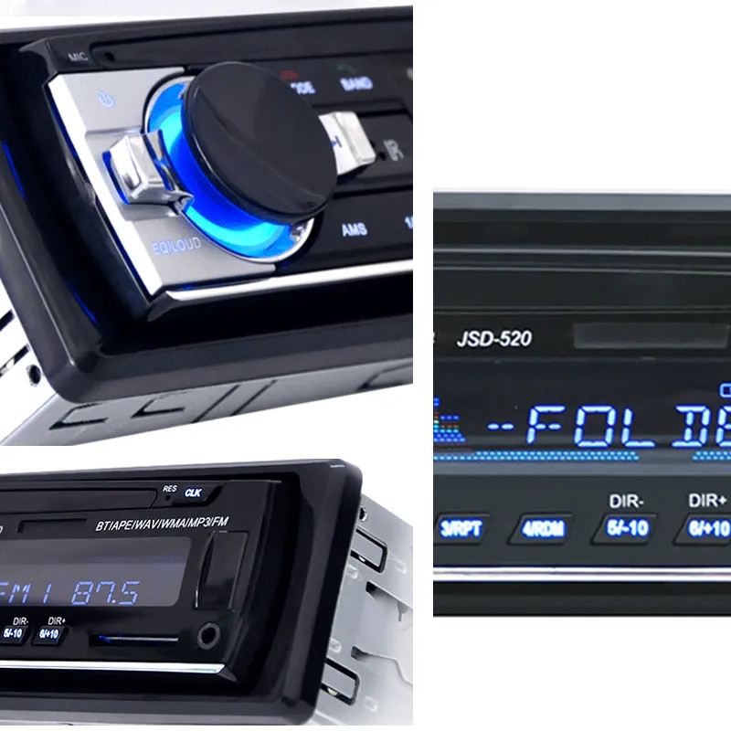 Car Radio 1 din Stereo Player Digital Bluetooth MP3 Player 60Wx4 FM Radio Stereo Audio Music USB/SD with In Dash AUX Input. 