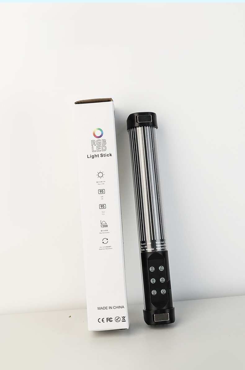 RL-30SL New 30CM Magnetic Dimmable RGB Handheld Light Wand LED RGB Stick Photography Lighting Tube Light for Video Vlog. 