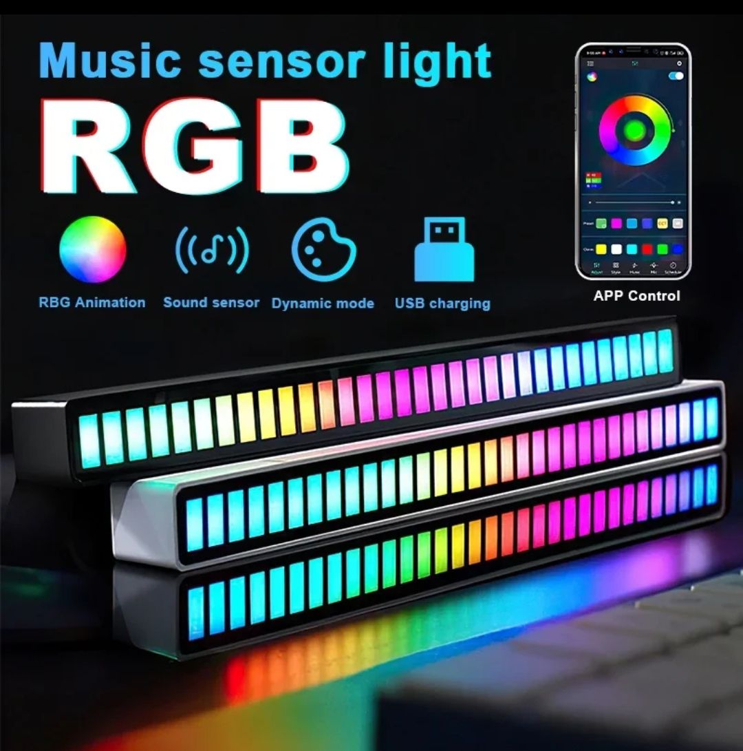 Music Sensor Light 18 Rythom 32 Beat LED RGB Light For Task And Table High Quality Beat Light For Decorations. 