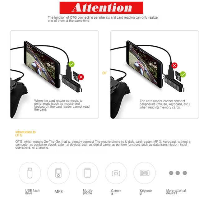 5 in 1 Multifunction Converter OTG Usb 2.0 Type C/Usb /Micro Usb/Tf/SD Memory Card Reader OTG Card Reader Adapter Mobile Phone Accessories. 