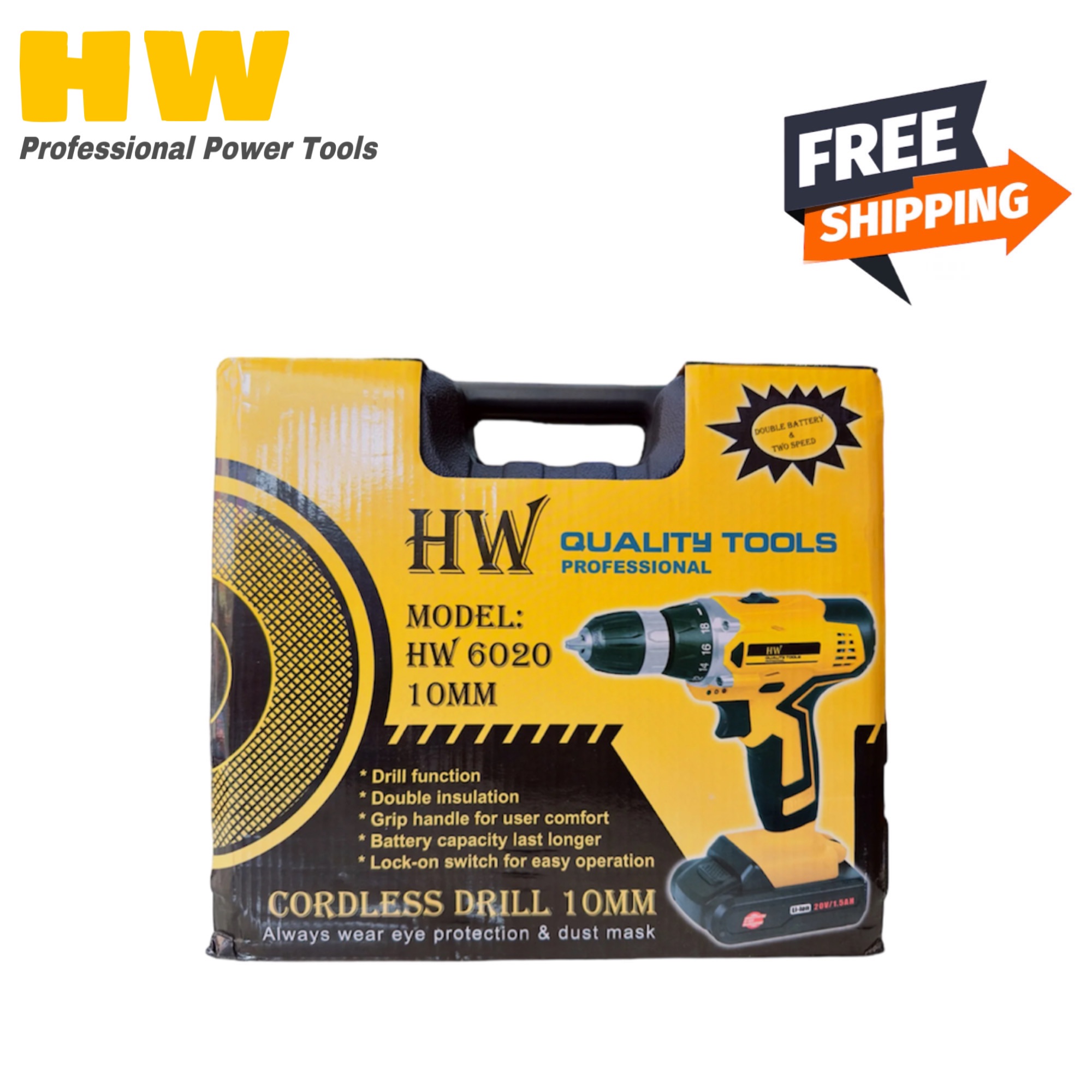 HW 20V Cordless Drill Machine - HW 20 Volts Cordless Charger Drill Drill With 2X Battery. 