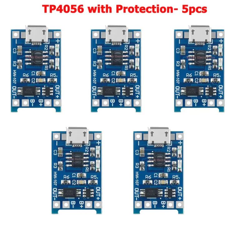 Tp4056 1A Battery Charging Module With Protection-Micro B Usb - Solar Panel