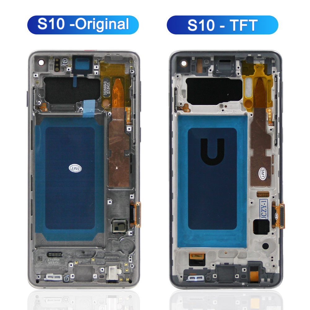 100% Tested S10 Plus LCD with frame for SAMSUNG Galaxy S10 G973 G973F/DS Display Touch Screen Digitizer For Samsung S10+ G9750. 