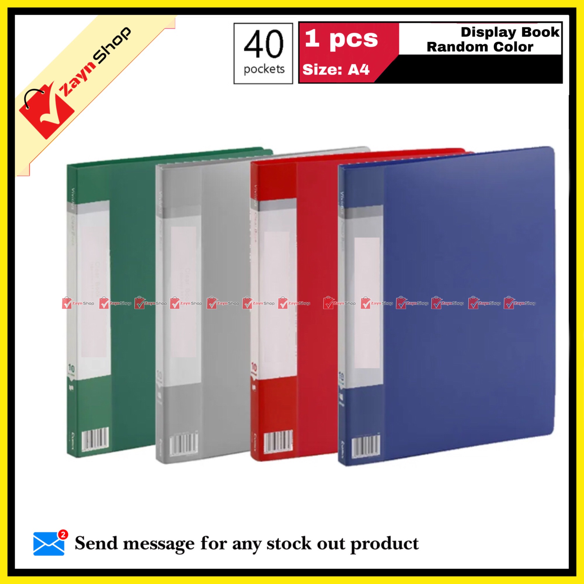 Display Book 40 Pocket Thin Plastic File Folder Display Presentation Book, A4 Size Random Color 1pcs - Innovative Design - Organize with Style. 