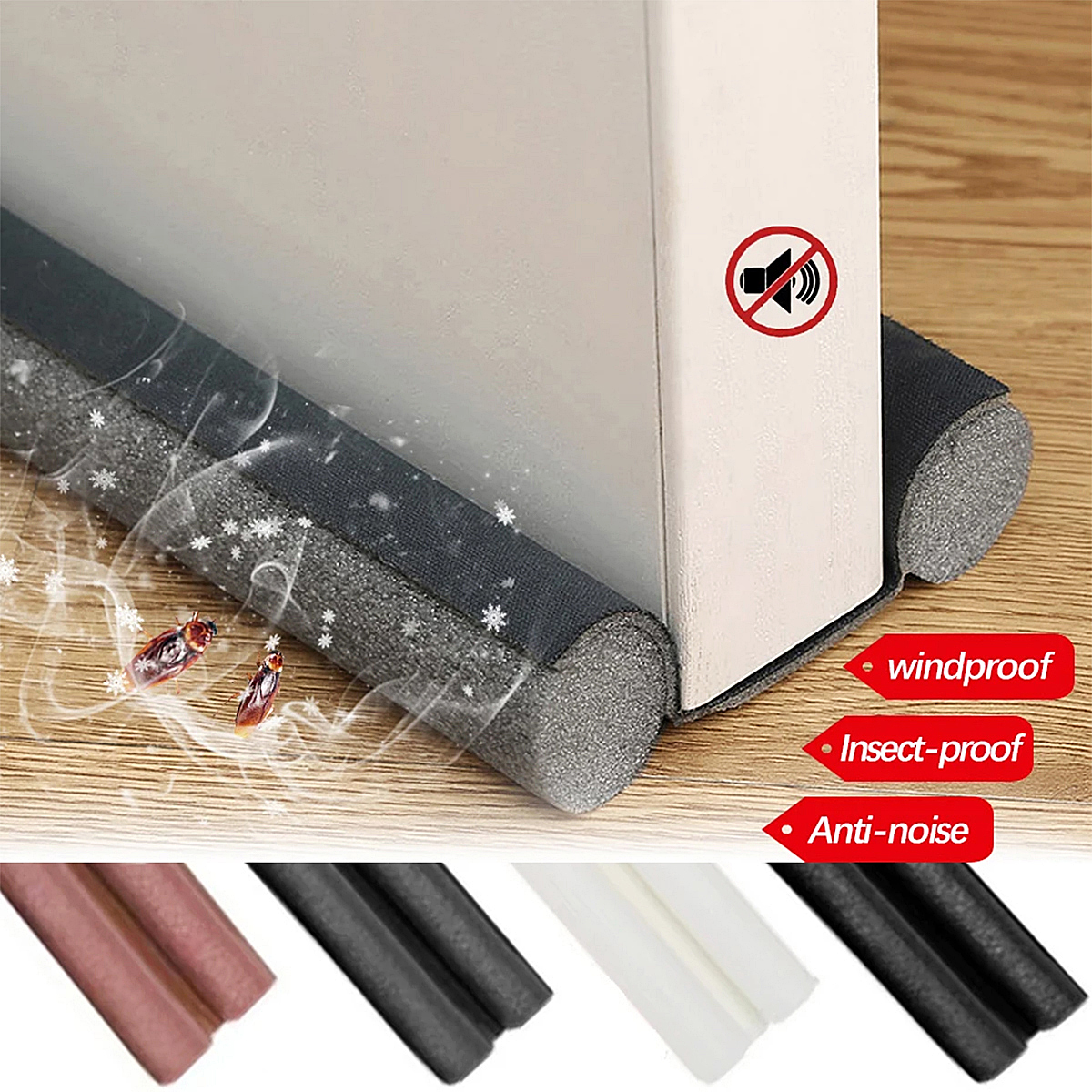 1.5-Inch x 93 cm Large Sponge Door Bottom Sealing Strip | Effective Air & Dust Draft Stopper | MULTI-COLOR Door Draft Shield. 