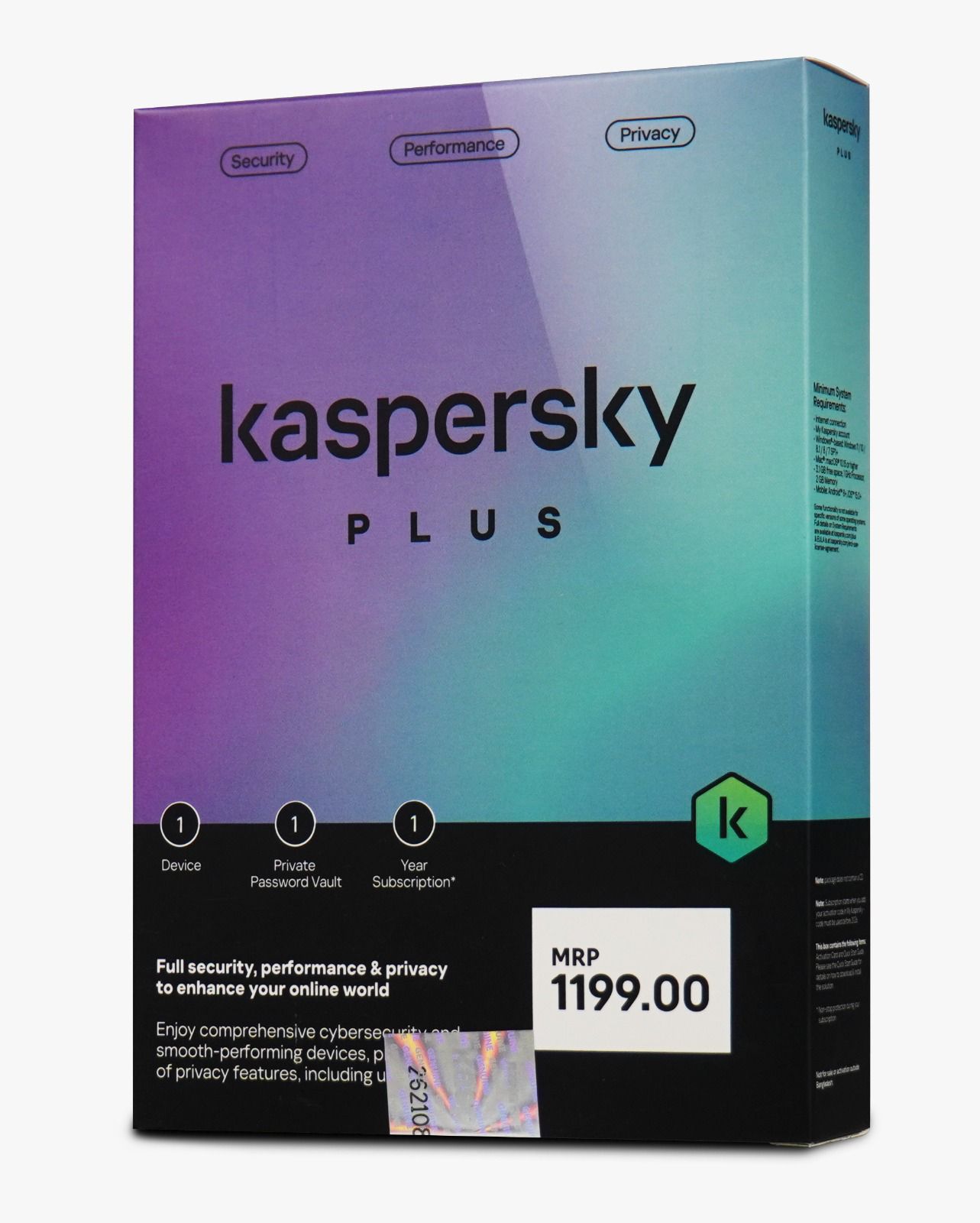 Kaspersky plus (1 User 1 Year License), Kaspersky