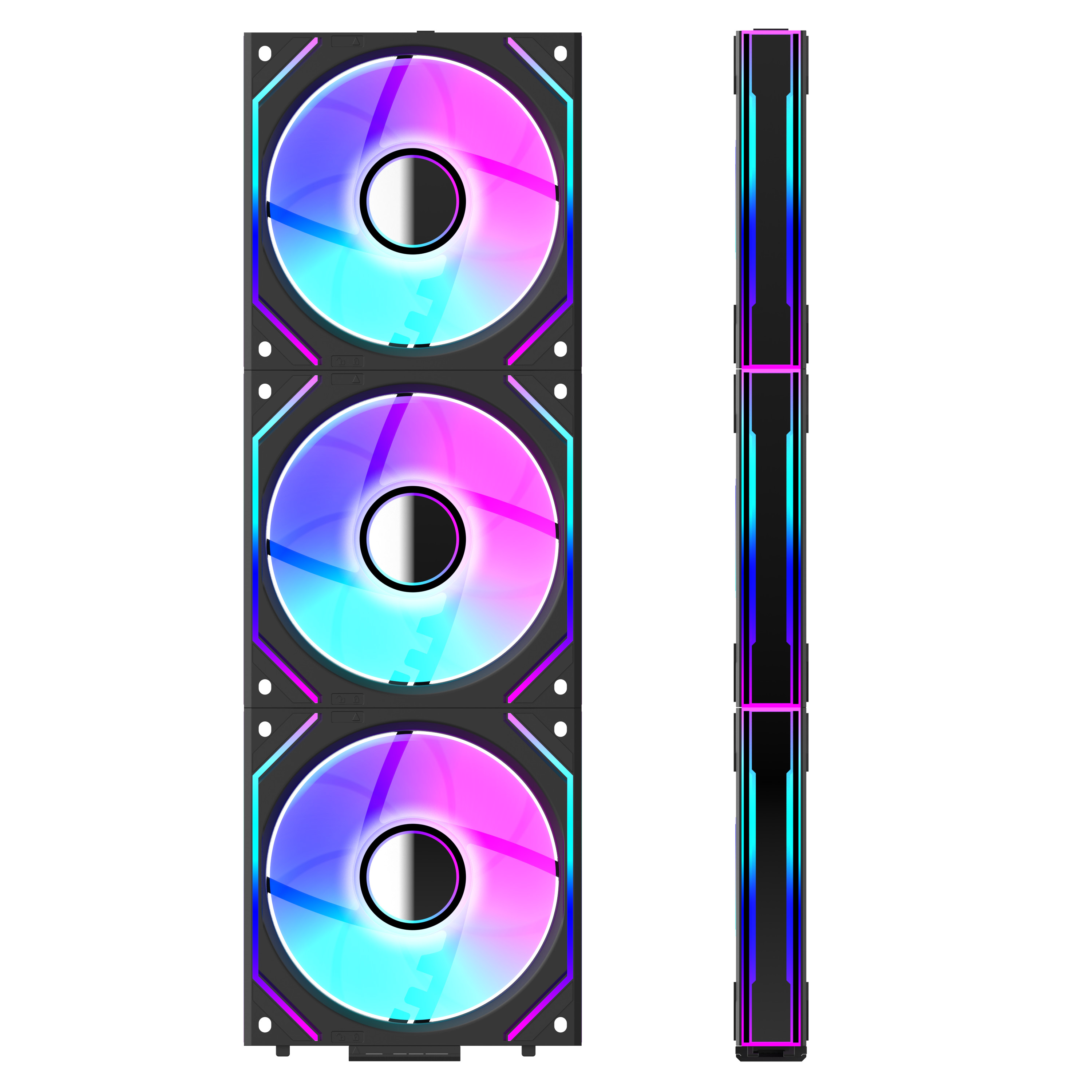 Jungle Leopard V2 Case Fan Magic Block Free Splicing 120mm PC Computer 3PIN Radiator Cooler 12V Chassis Fan 5V ARGB Divine Light. 
