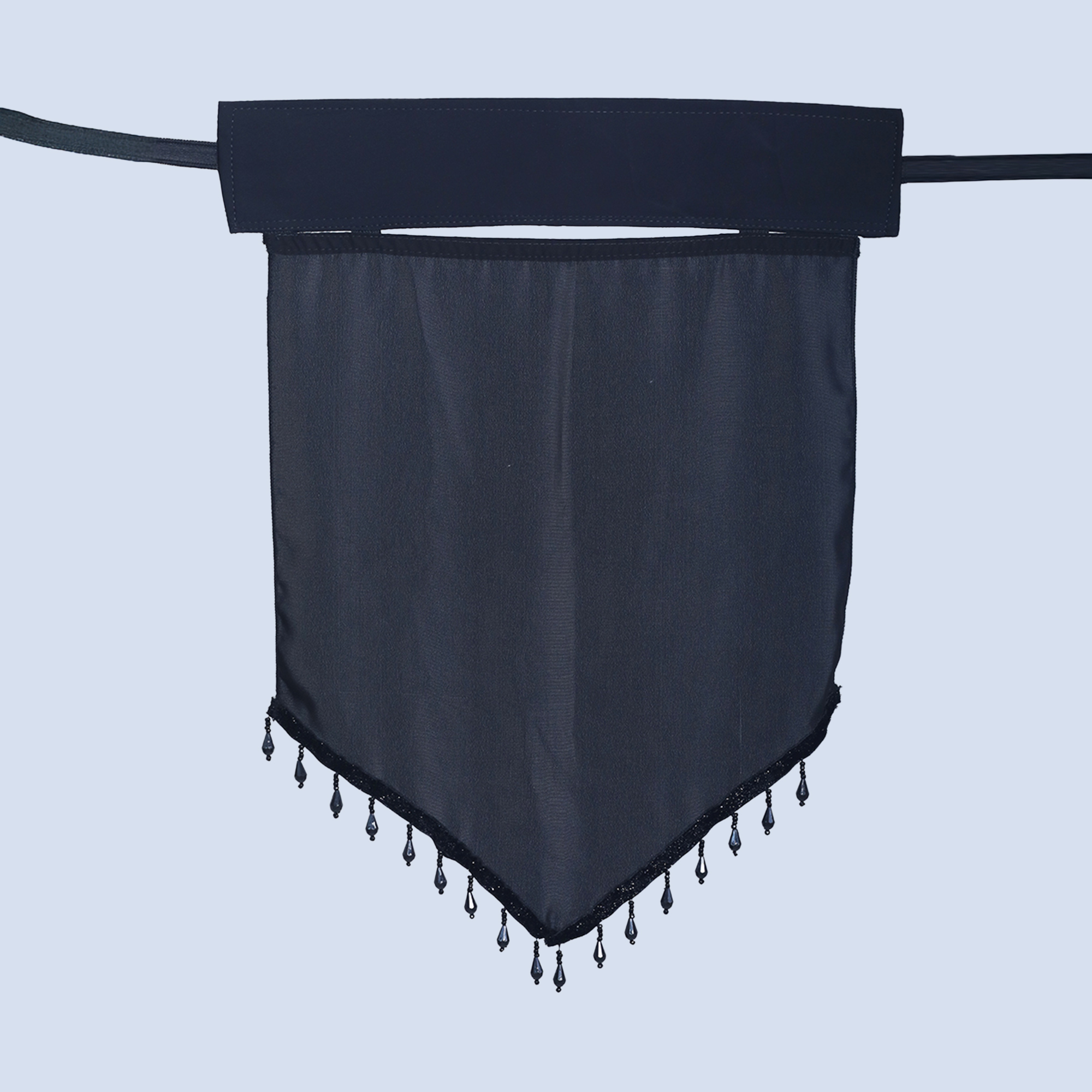 Stylish Single Layer Niqab with Sequins & Beads | Triangle Shaped | Trendy, Comfortable, Easy-to-Wear Design for Women. 