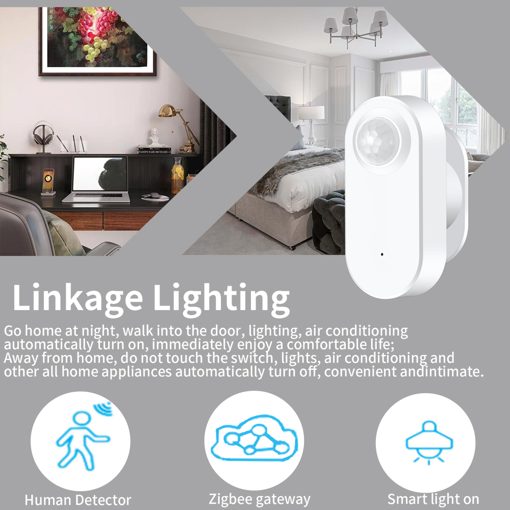 Tuya Zigbee Human Presence+ PIR Motion Detection Sensor Luminance Detector Battery operated Support Zigbee2mqtt Home Assistant. 