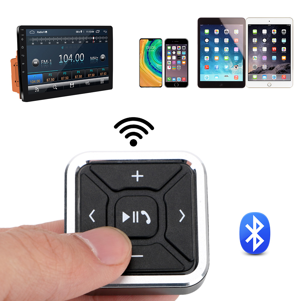 Wireless Bluetooth Steering Wheel Remote Control Car Radio Audio Buttons Smartphone Control for Media MP3 Player for Android IOS. 