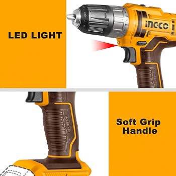 INGCO Cordless Drill Machine 20V Battery | Charger Drill Machine 20 Volts 2.0Ah Battery And 47pis Accessories Included ( Bit & Screw ). 