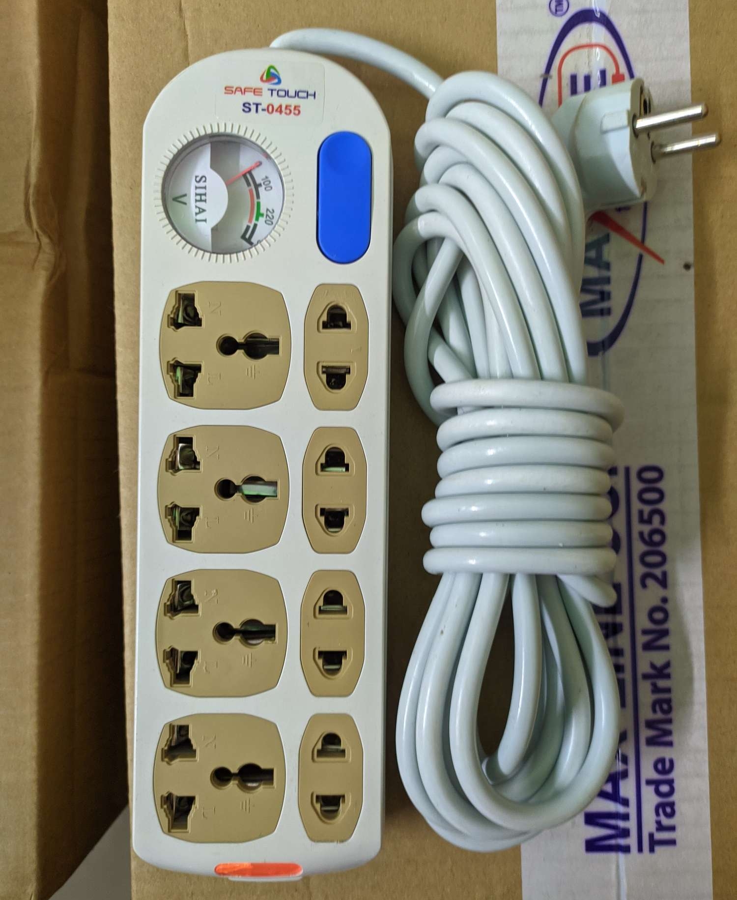 Multiplug 8pin multi socket safetouch 455 voltage metar 16feet cable ...
