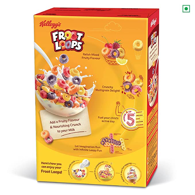 Kellogg's Froot Loops Crunchy Multigrain Breakfast Cereal 285g. 