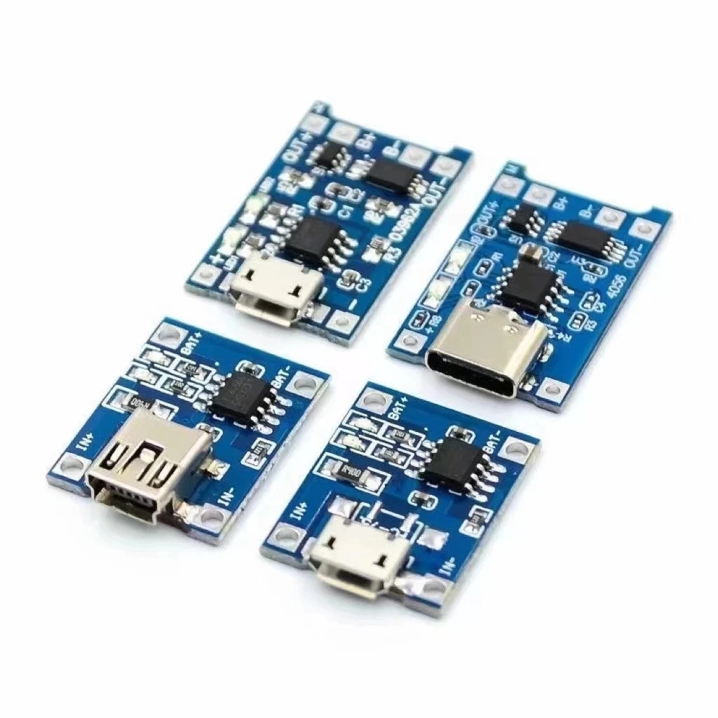 2/5PC Type-C Micro Mini 5V1A 18650 TP4056 Lithium Battery Charger Module Charging Board With Protection Dual Functions 1A Li-ion. 