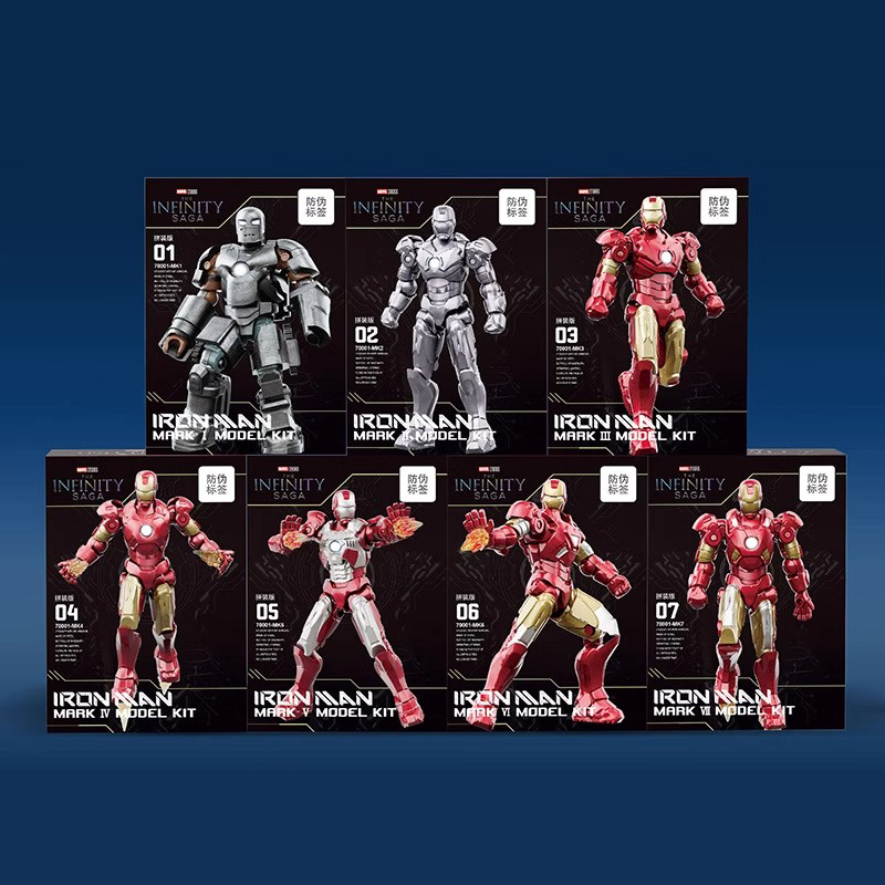 Original Iron Man Blocks Bricks Building Piston MK8 MK9 MK10 MK11 MK12 MK13 MK14 Legends Tony Stark DIY Toys Model Action Figure. 