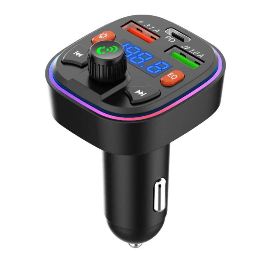 Car Charger MP3 Player U Disk Bluetooth Hands-free FM Transmitter Multifunctional Dual USB Port PD 18W QC 3.0 Fast Charging