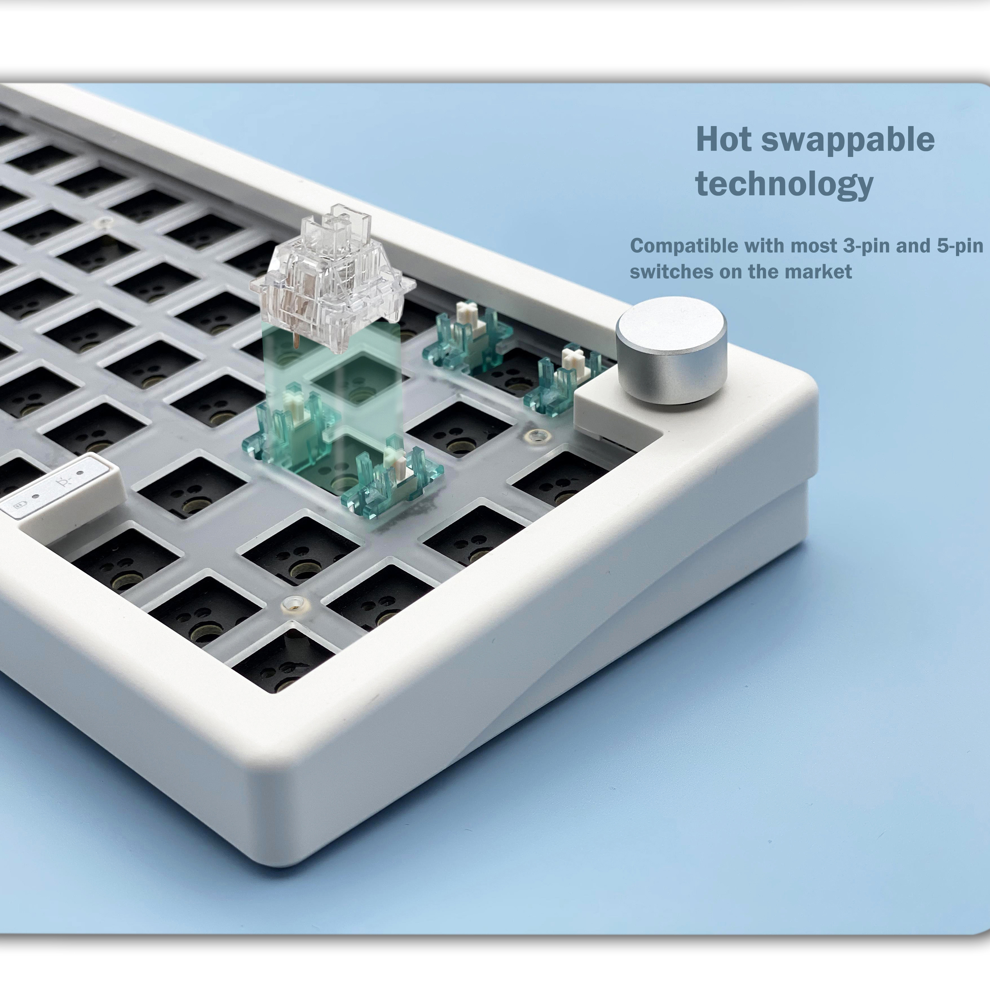 GMK67 65% Gasket Bluetooth 2.4G Wireless Hot-swappable Customized Mechanical Keyboard Kit RGB Backlit. 