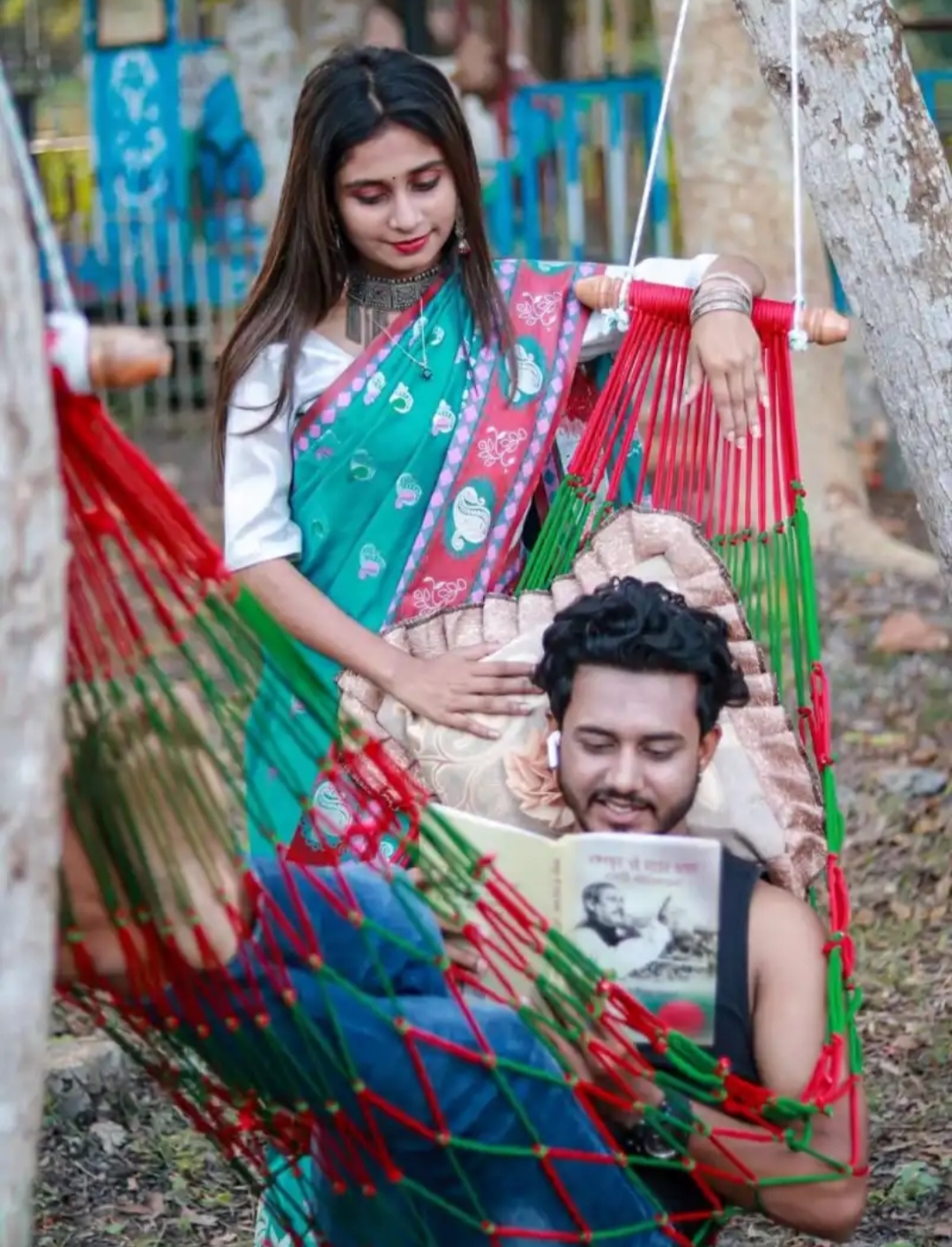 Net hammock for outdoor campaign, mesh hammock garden beach swing hanging bed