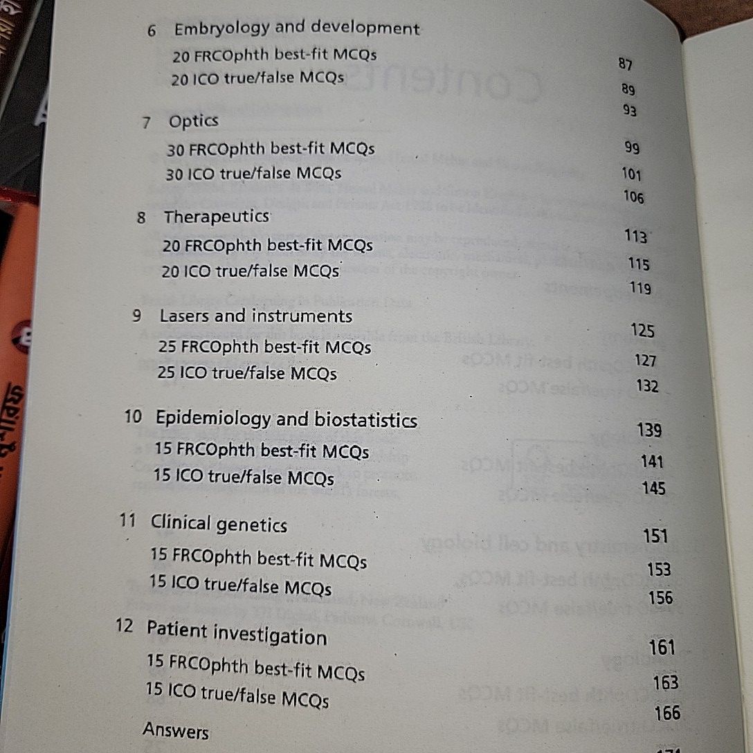 MCQs for FRCOphth And ICO Basic Sciences Examinations By  Sameer Trikha, Silva Samantha de, Hemal Mehta. 