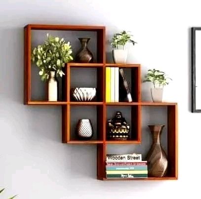 Rectangular shape wall Hanging bookshelf Rack - book shelf