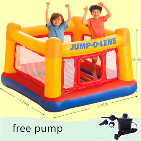 Intex Playhouse Jump-O-Lene Inflatable Bouncer With Electric Pump