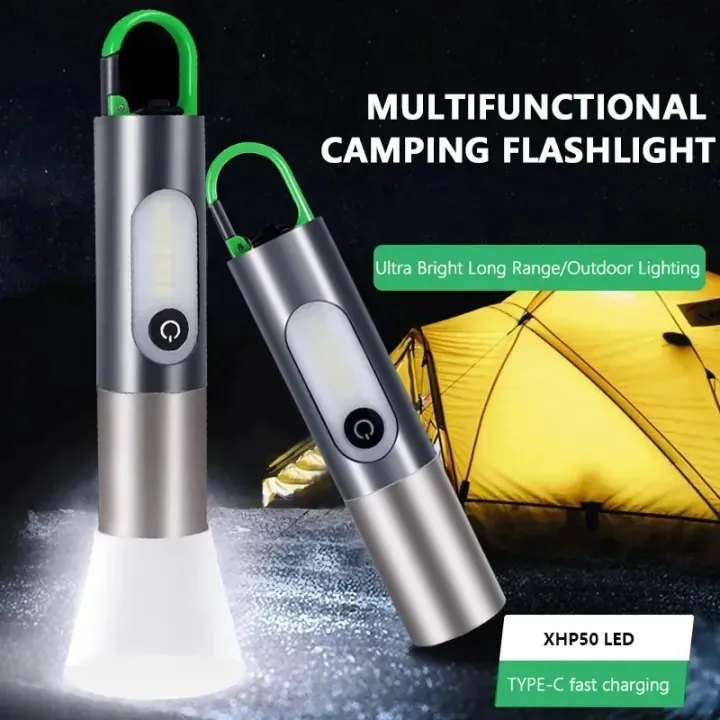 Multifunctional LED Flashlight XST-836 Work Light USB Rechargeable Camping Fishing Lantern Waterproof Zoom Torch KeyChain Lamp-The Asia. 