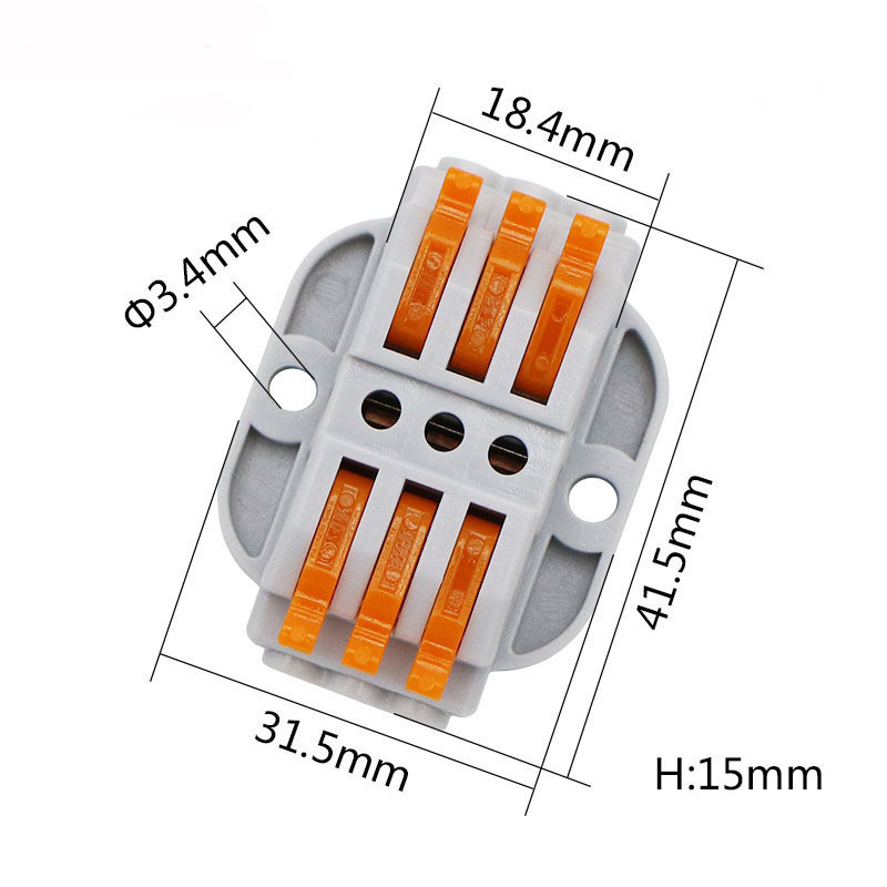 5PCS Quick Wiring Terminal Connector, Press Type Light Fixture Wire Splitter, Parallel Terminals,2/3/4 In 2/3/4 Out. 