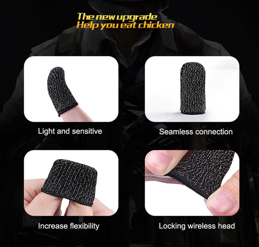 Finger Sleeves 2 pair 4 Pieces - Gray color.. 
