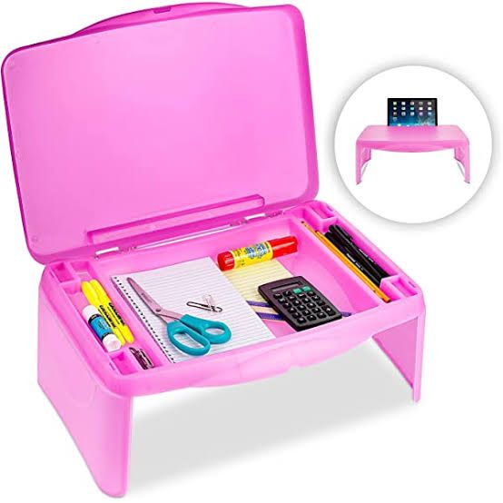 Lap Desk with Storage - Durable Lightweight Portable Laptop Computer Adults Desk for Kids Homework or Study
