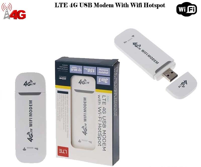 4G LTE USB MODEM & Wifi Router 150mbps Portable-White Colour(Imported). 