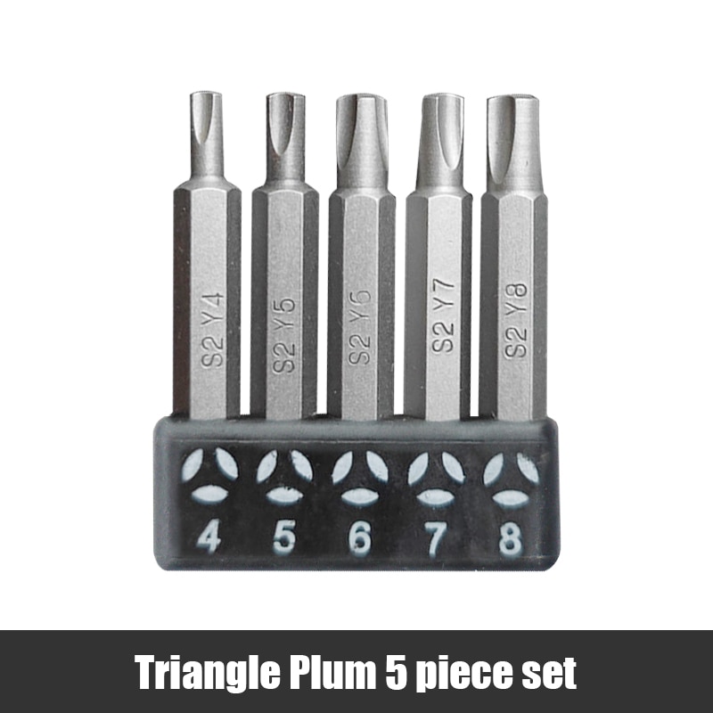 Precision Y U Shaped Triangle Screwdriver Magnetic Bit 1/4in Inner Cross Three Points Screw Driver Security Tip For Power Drill. 