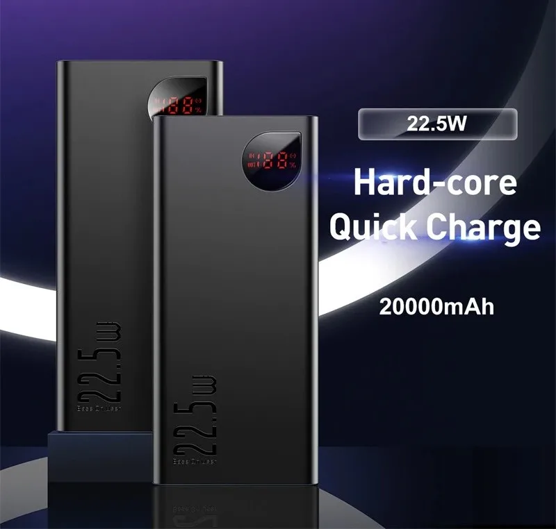 20000mAh Adaman Metal Fast Charging Power Bank Black (22.5W) By Zonify – Portable & Durable