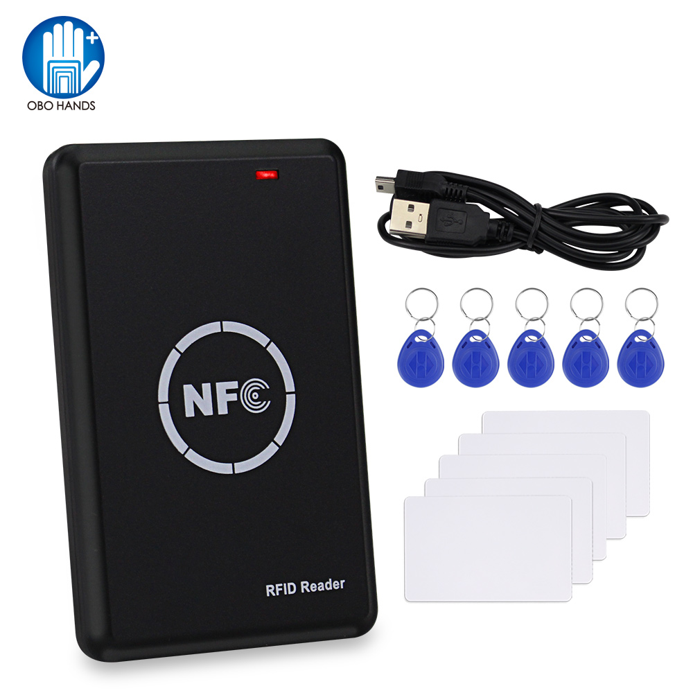 NFC Smart Card Reader Writer RFID Copier / Duplicator 125KHz 13.56MHz USB Programmer Key fobs Card ID IC EM UID EM4305 T5577 Tag. 